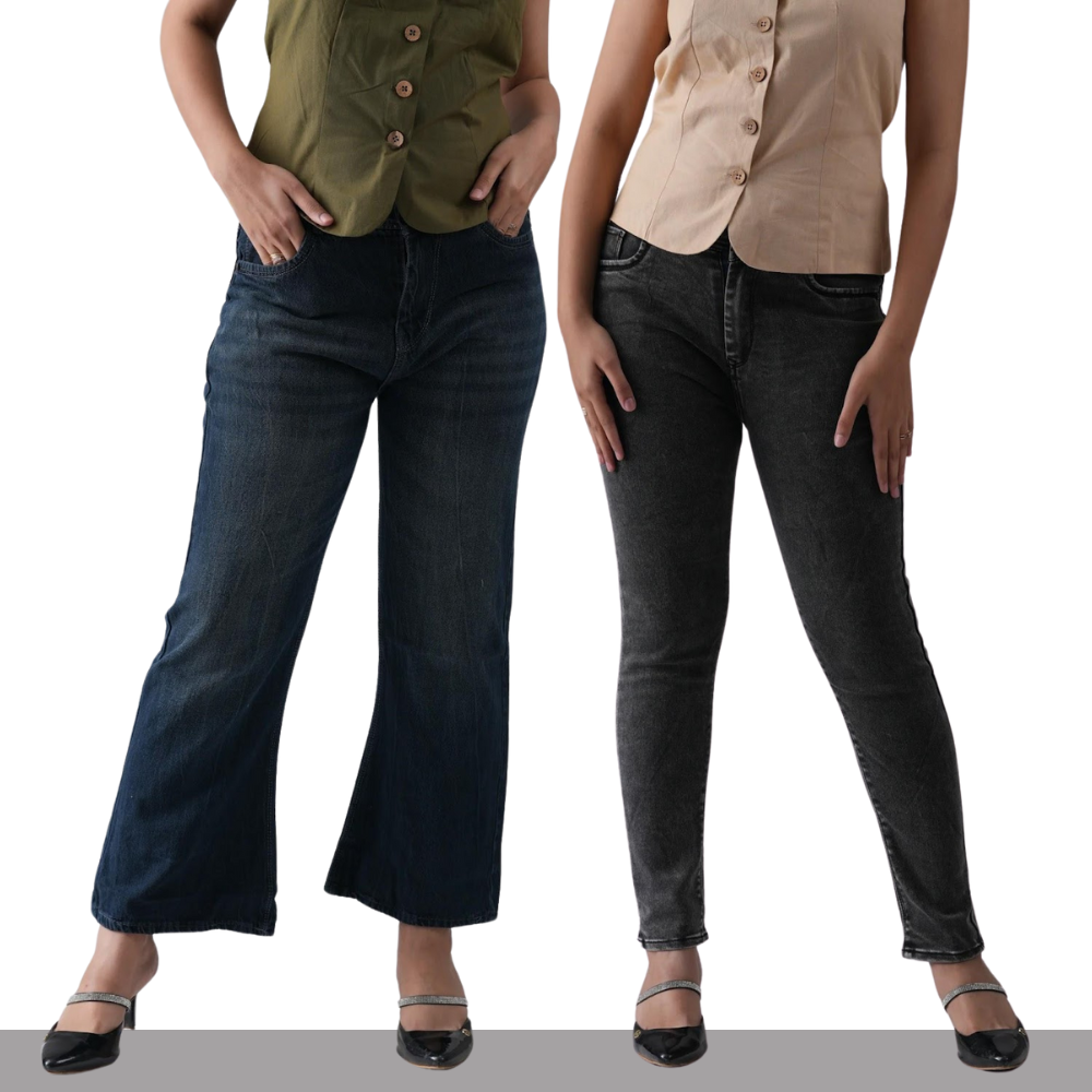 Boot Fit Dark Blue Women’s Jeans and Skinny Black Women’s Jeans