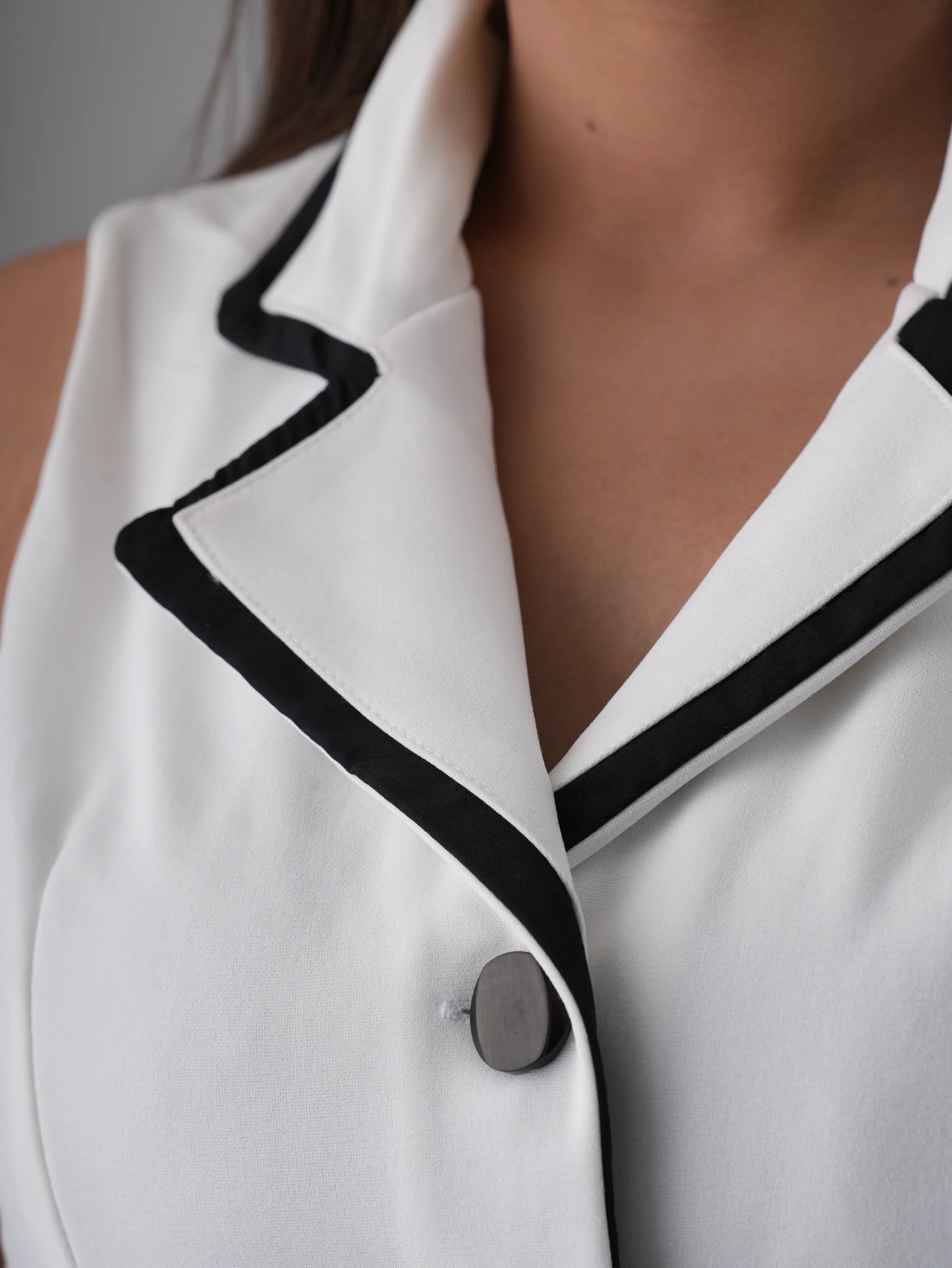 Women White Crop Coat