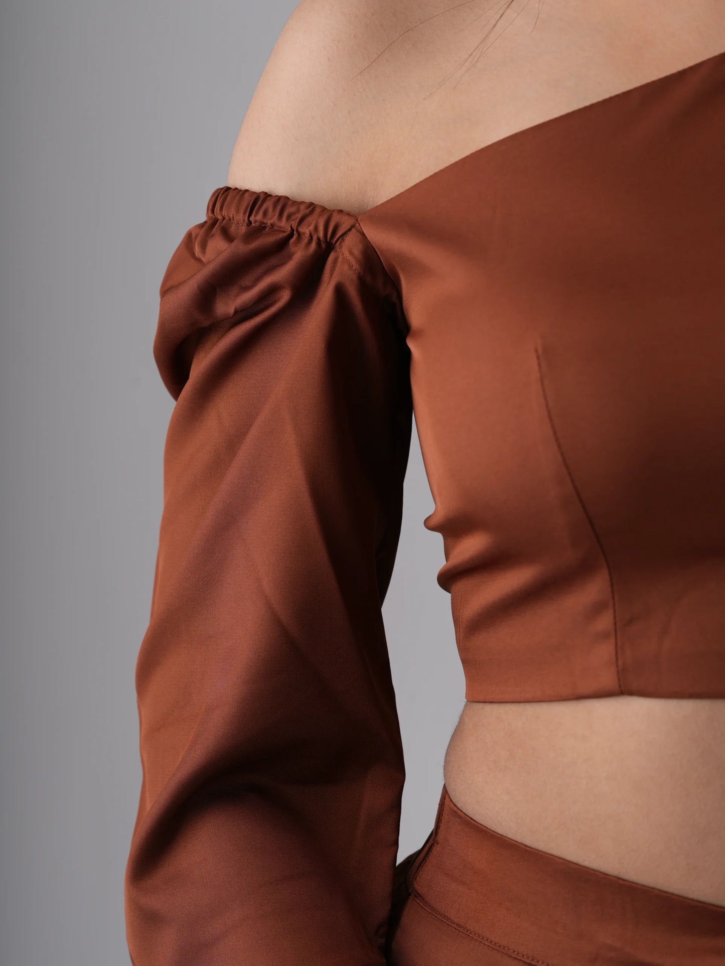Back Open One Off Shoulder Top Pant Co-Ord Set