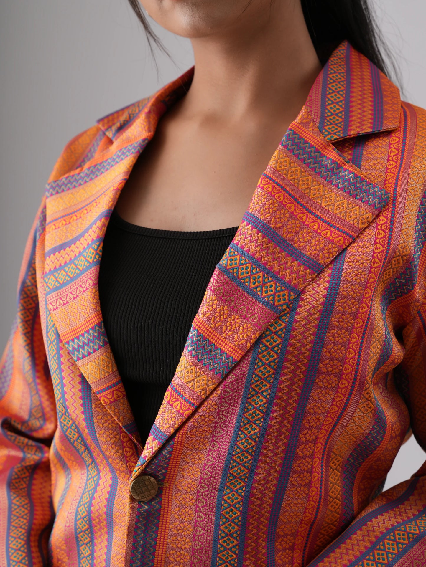Oven Print Mix Designers Co-Ord Set Coat and Pant