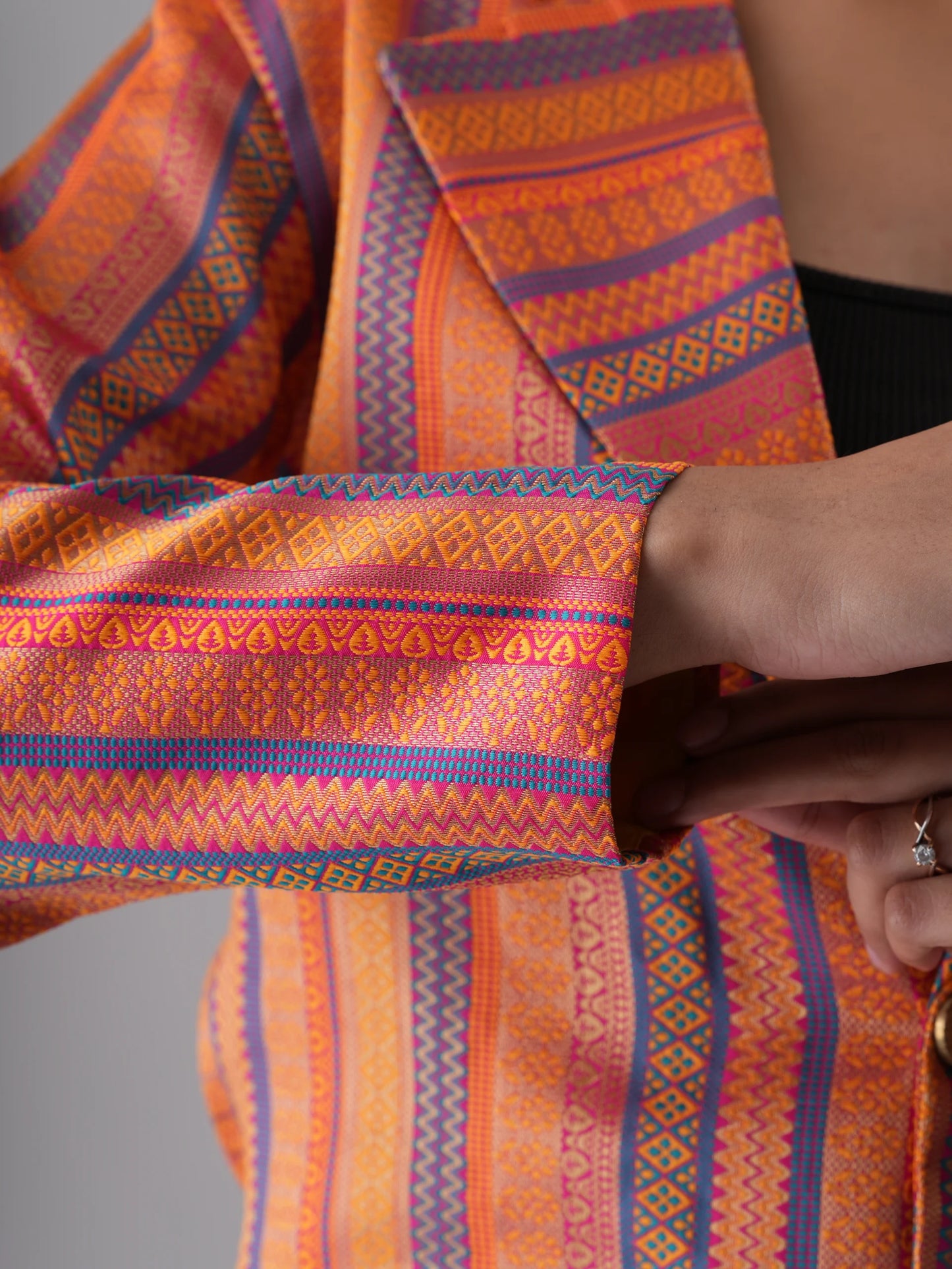 Oven Print Mix Designers Co-Ord Set Coat and Pant