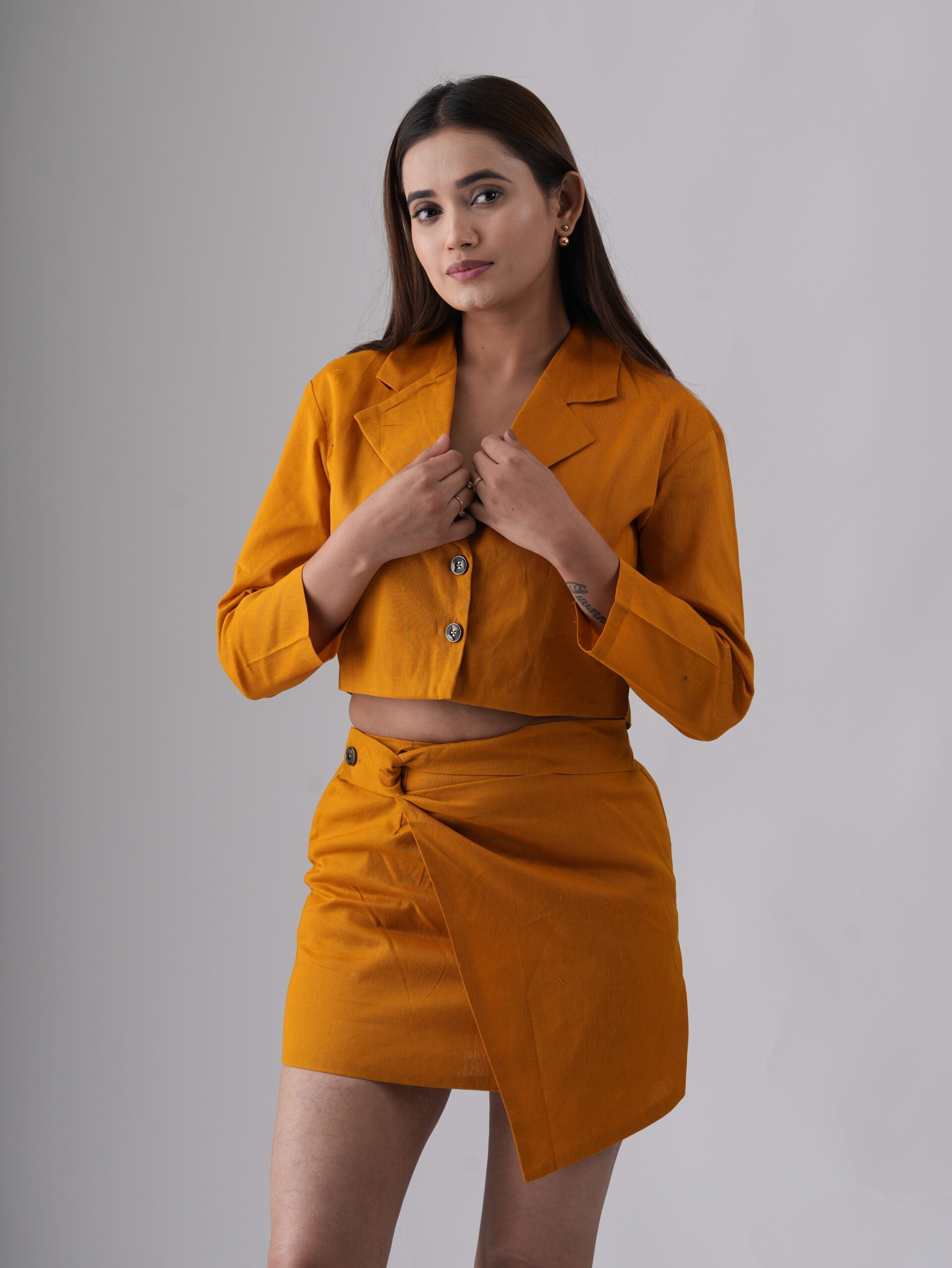 Women Crop Coat Skirt Co-Ord Set – Cocktail Fashion