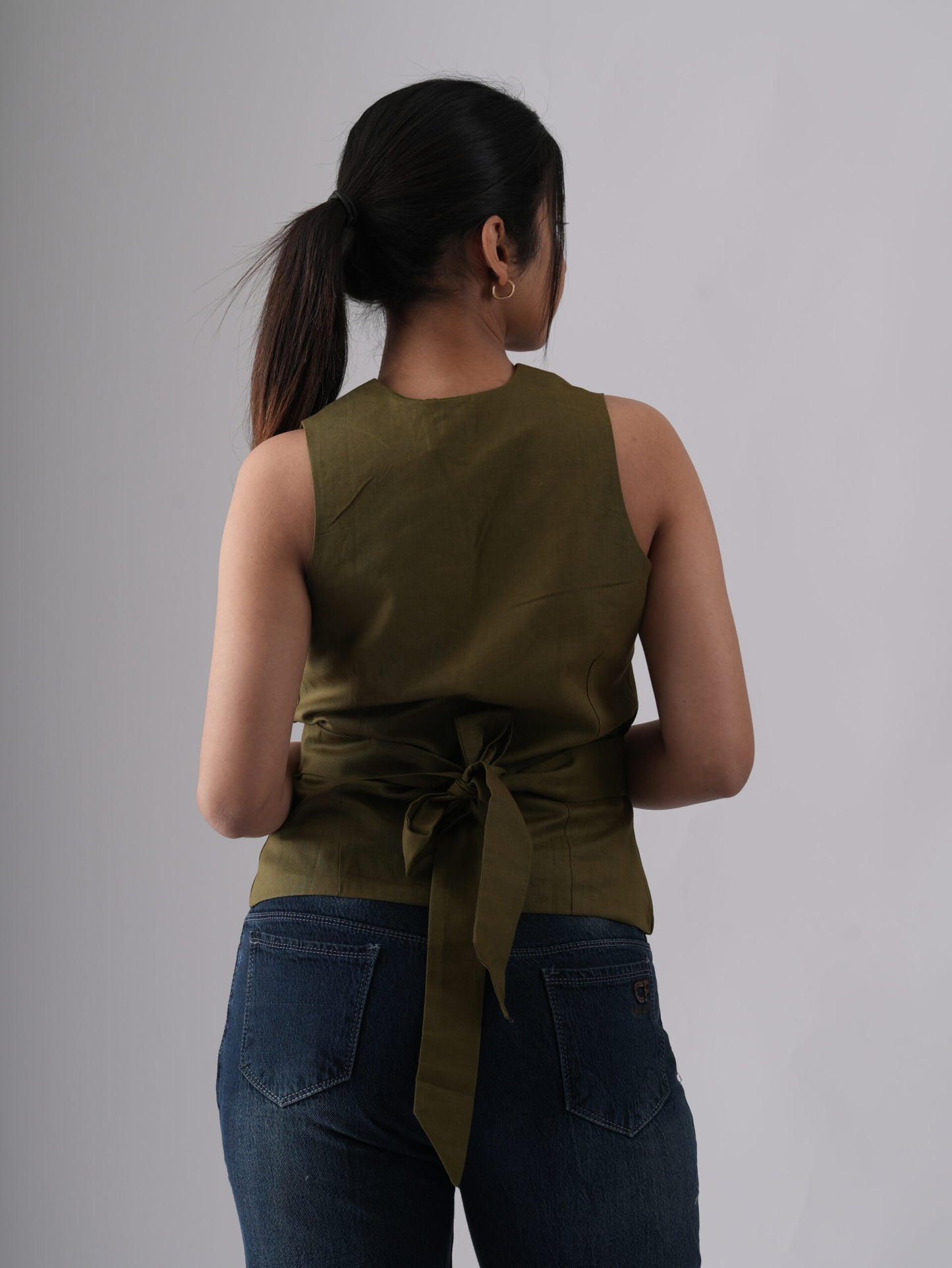 Women's Mint Green Sleeveless Waistcoat