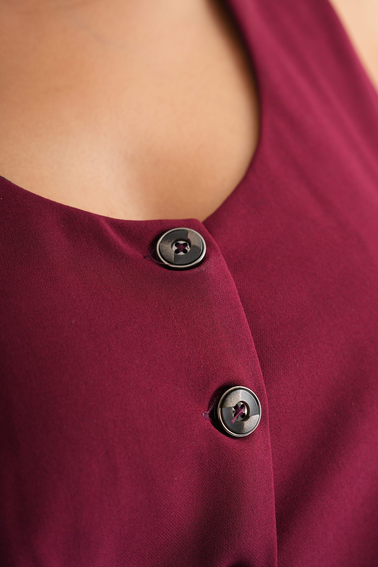 Women Crimson Waist Coat Pant Co Ord Set