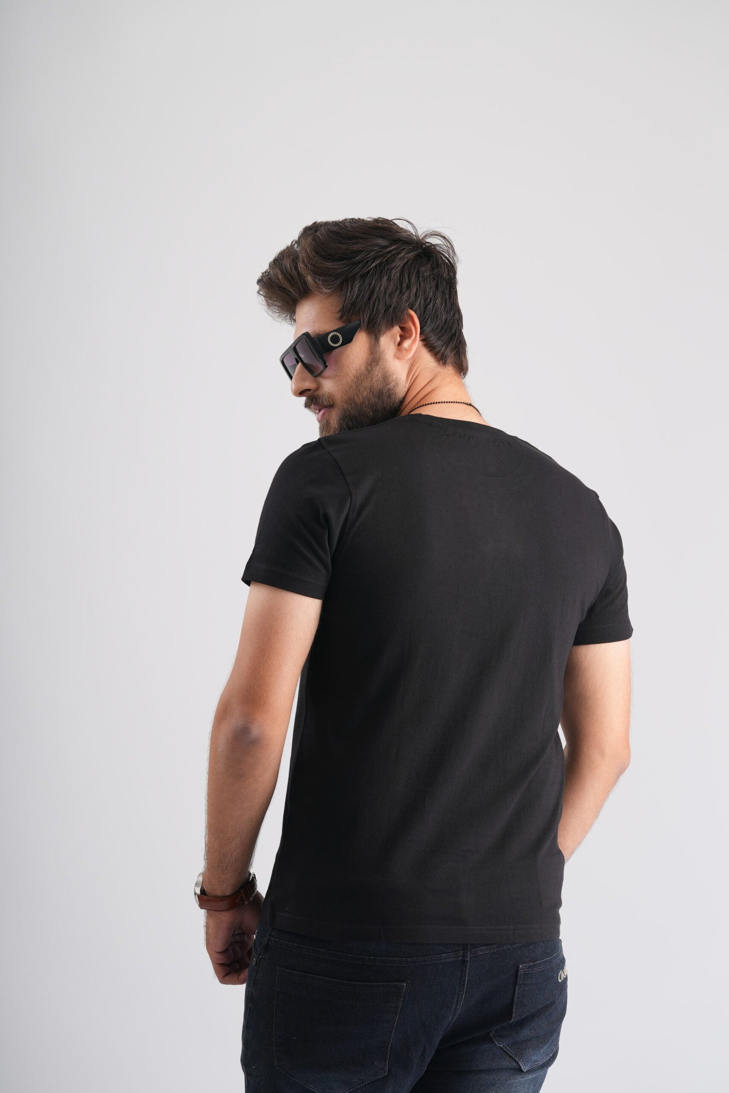 Winner Red Print Black Party-Wear T-Shirt