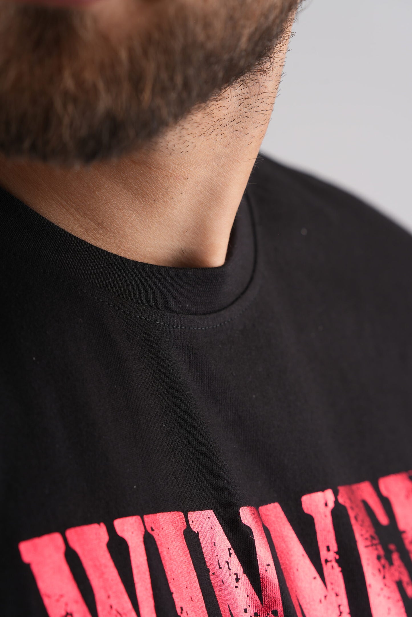 Winner Red Print Black Party-Wear T-Shirt