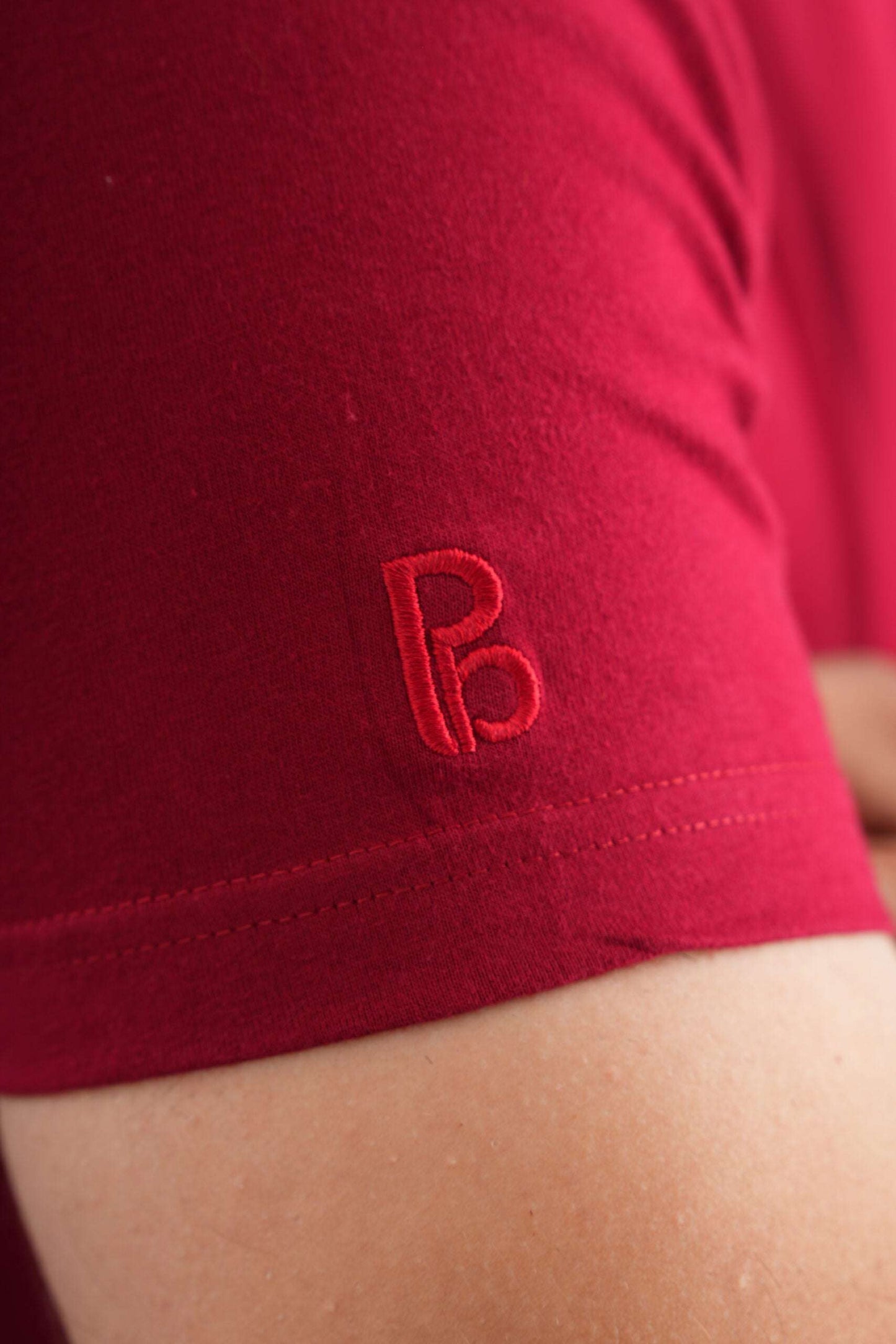 Maroon Round Neck T-Shirt with Pablo Embroidery