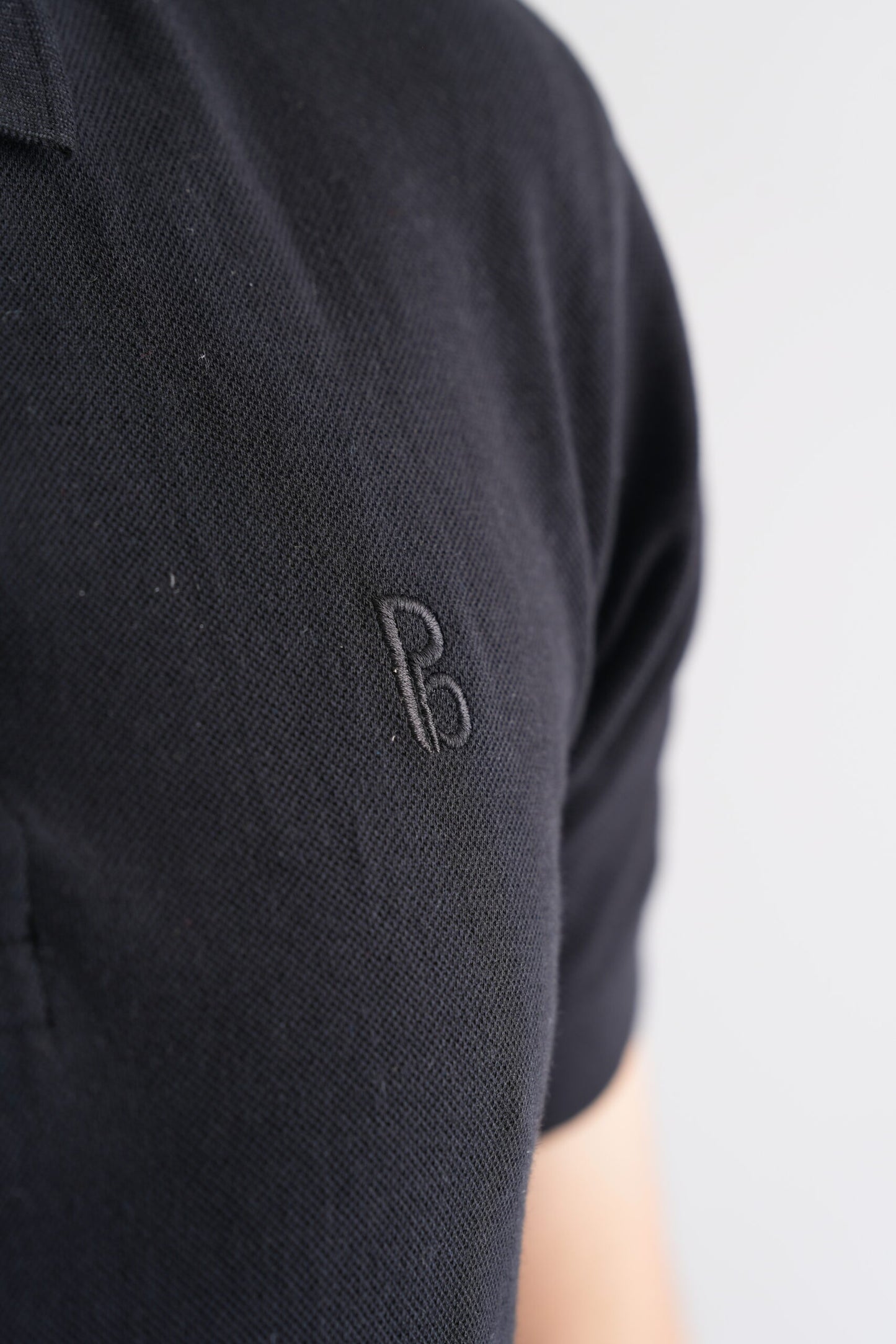 Black Polo T-Shirt with PB Embroidery