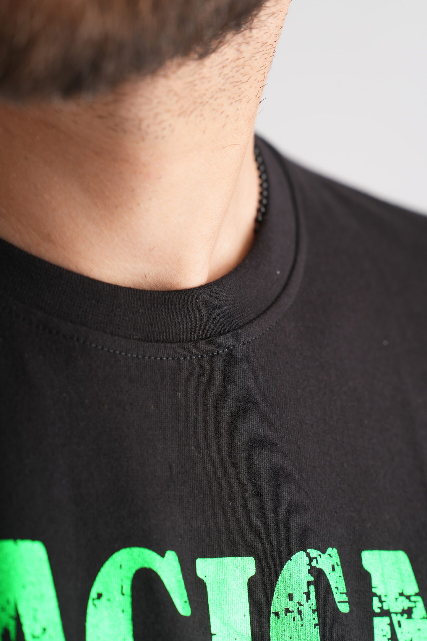 Magical Green Print Black Party-Wear T-Shirt