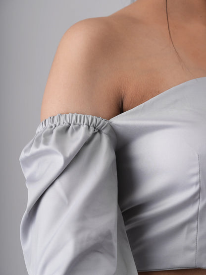 Back Open One Off Shoulder Top Pant Co-Ord Set