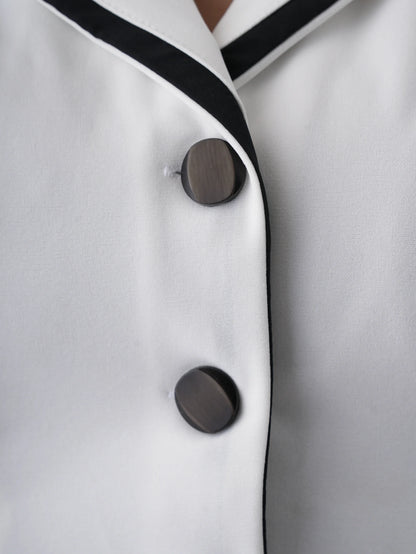Women White Crop Coat