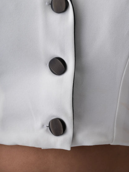 Women White Crop Coat