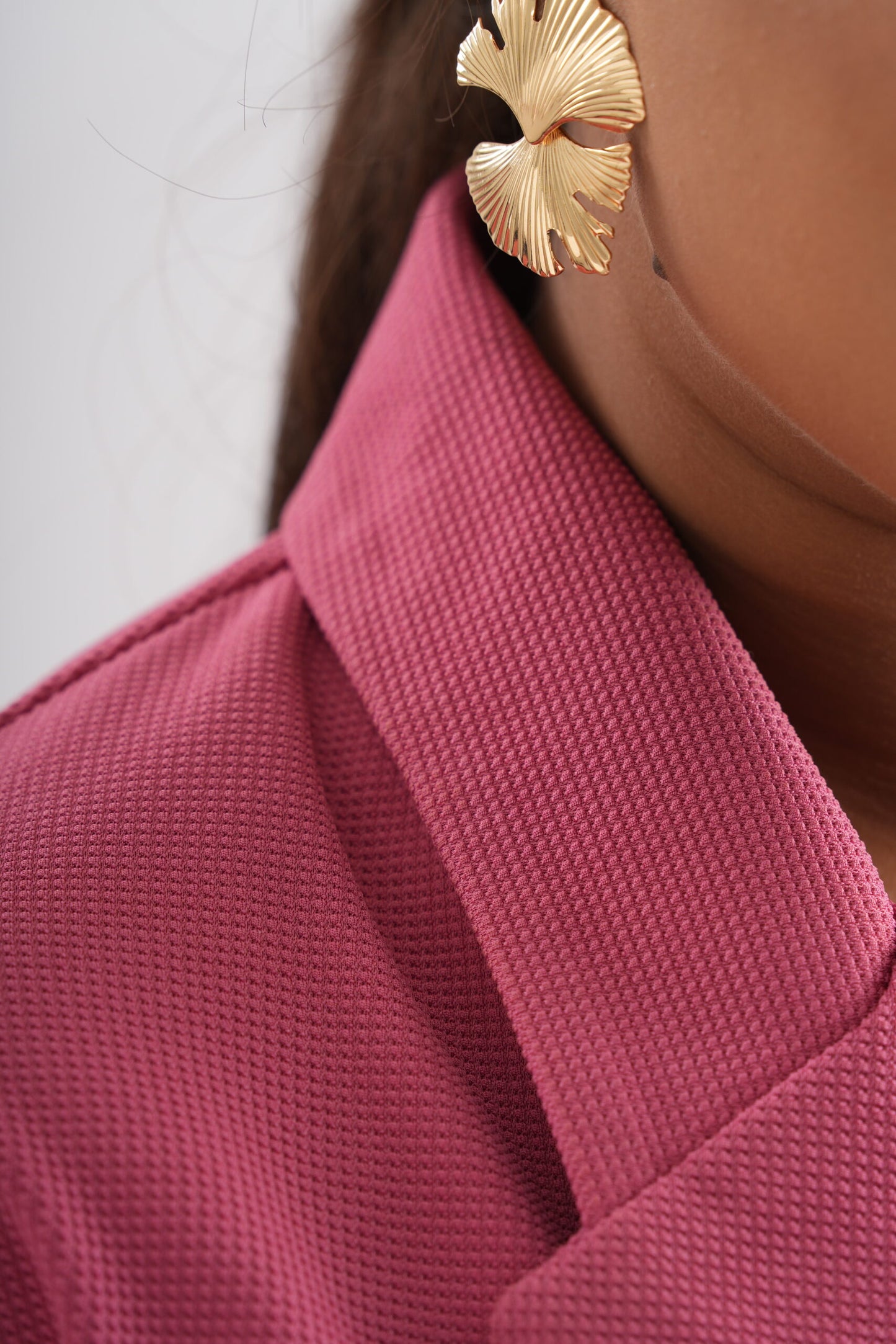 Salmon Pink Asymmetrical Coat Bodycon Shape Skirt Co-Ord Set