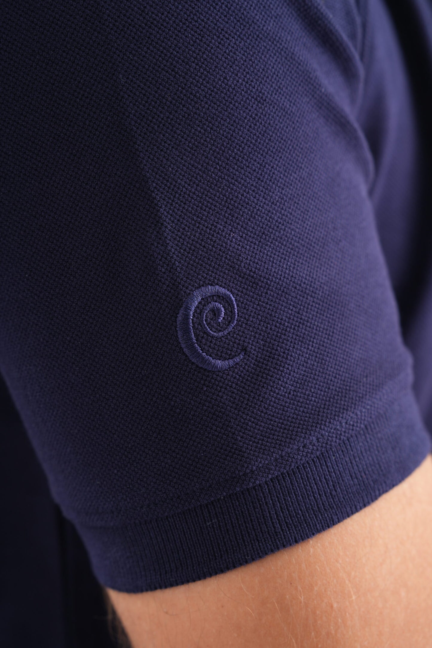 Navy Blue Polo T-Shirt with Cocktail Embroidery