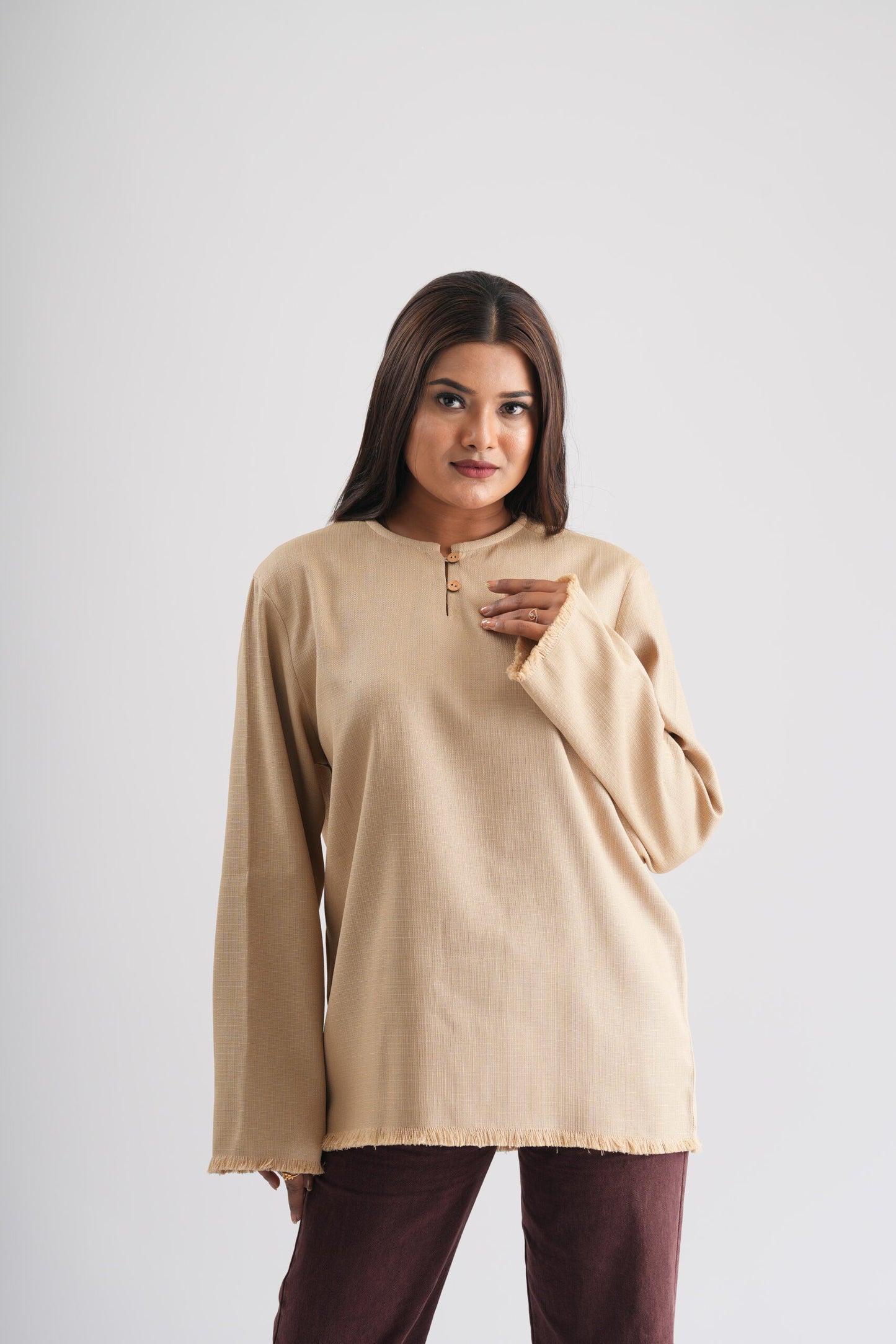 Women Ivory Full Sleeves Designer Kurta