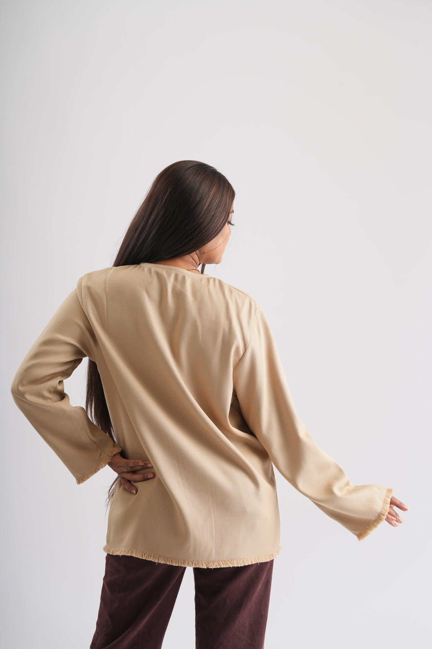 Women Ivory Full Sleeves Designer Kurta