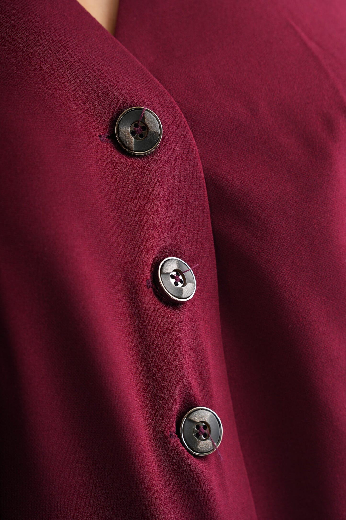 Women’s Crimson V-Neck Sleeveless Waistcoat