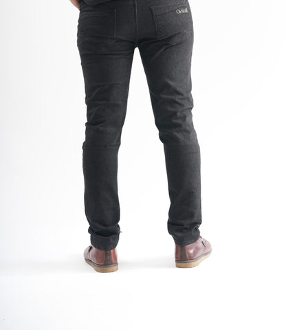 BLACK STRETCHABLE DISTRESSED SLIM FIT JEANS