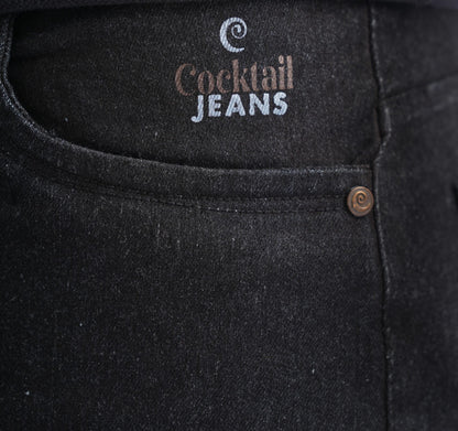 BLACK STRETCHABLE DISTRESSED SLIM FIT JEANS
