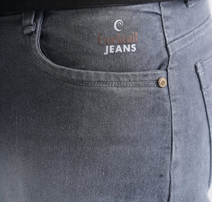 GRAY DISTRESSED SLIM FIT JEANS