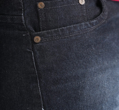 BLACK SHADED STRETCHABLE DISTRESSED SLIM FIT JEANS